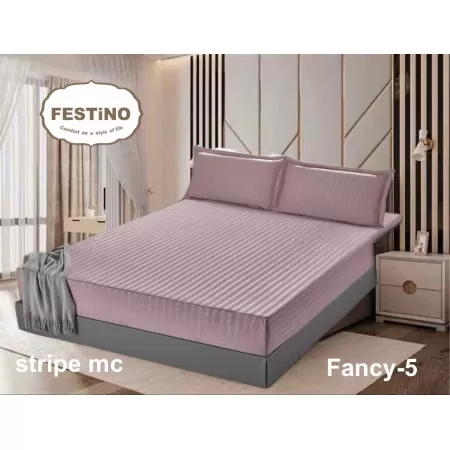 Fitted Sheet Microfiber Cotton Stripe Fitted Sheet Microfiber Cotton Stripe